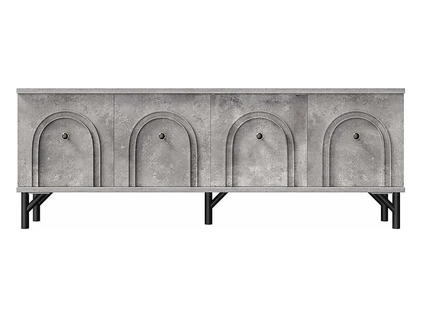 Móvel TV moderno de 4 portas - Cinzento, 160 cm - Design elegante, dobradiças de fecho suave