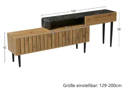 Móvel TV modular - 4 compartimentos - Preto & Natural