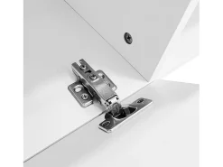 Móvel TV suspenso 160cm - 1 compartimento aberto e 2 portas articuladas - aspecto brilhante - Branco