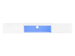 Móvel TV suspenso 160cm - 1 compartimento aberto e 2 portas articuladas - aspecto brilhante - Branco