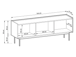 Móvel TV, Tijolo, TOP: Carvalho Linea, 144 x 55 x 37 cm