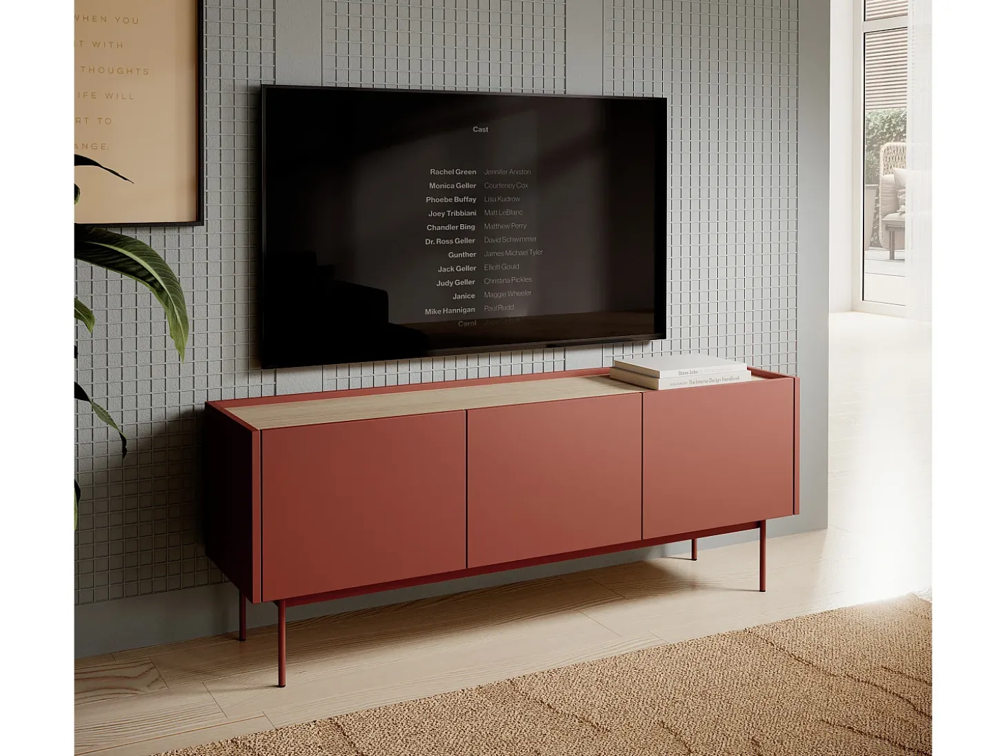 Móvel TV, Tijolo, TOP: Carvalho Linea, 144 x 55 x 37 cm