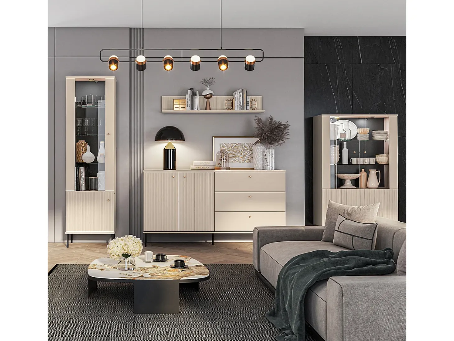 Nova Cashmere Vitrina LED de 2 portas