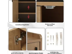 Organizador de sapatos - com 3 portas e banco sapateiro - para Sala, Corredor - 100x34x69cm