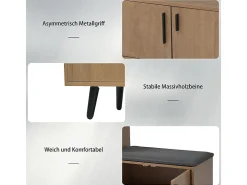 Organizador de sapatos - com 3 portas e banco sapateiro - para Sala, Corredor - 100x34x69cm