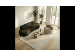 Pack Lounge sofá e poltrona - chocolate e areia