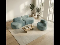 Pack Lounge sofá e poltrona - sálvia