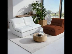 Pack Nuvia Living 3 lugares - branco e chocolate
