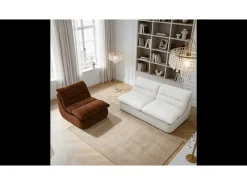 Pack Nuvia Living 3 lugares - branco e chocolate