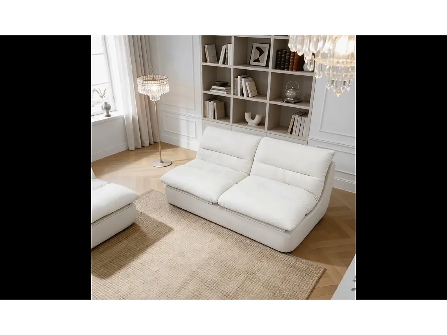 Pack Nuvia Living 3 lugares - branco e branco