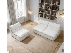 Pack Nuvia Living 3 lugares - branco e branco