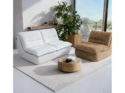 Pack Nuvia Living 3 lugares - branco e areia