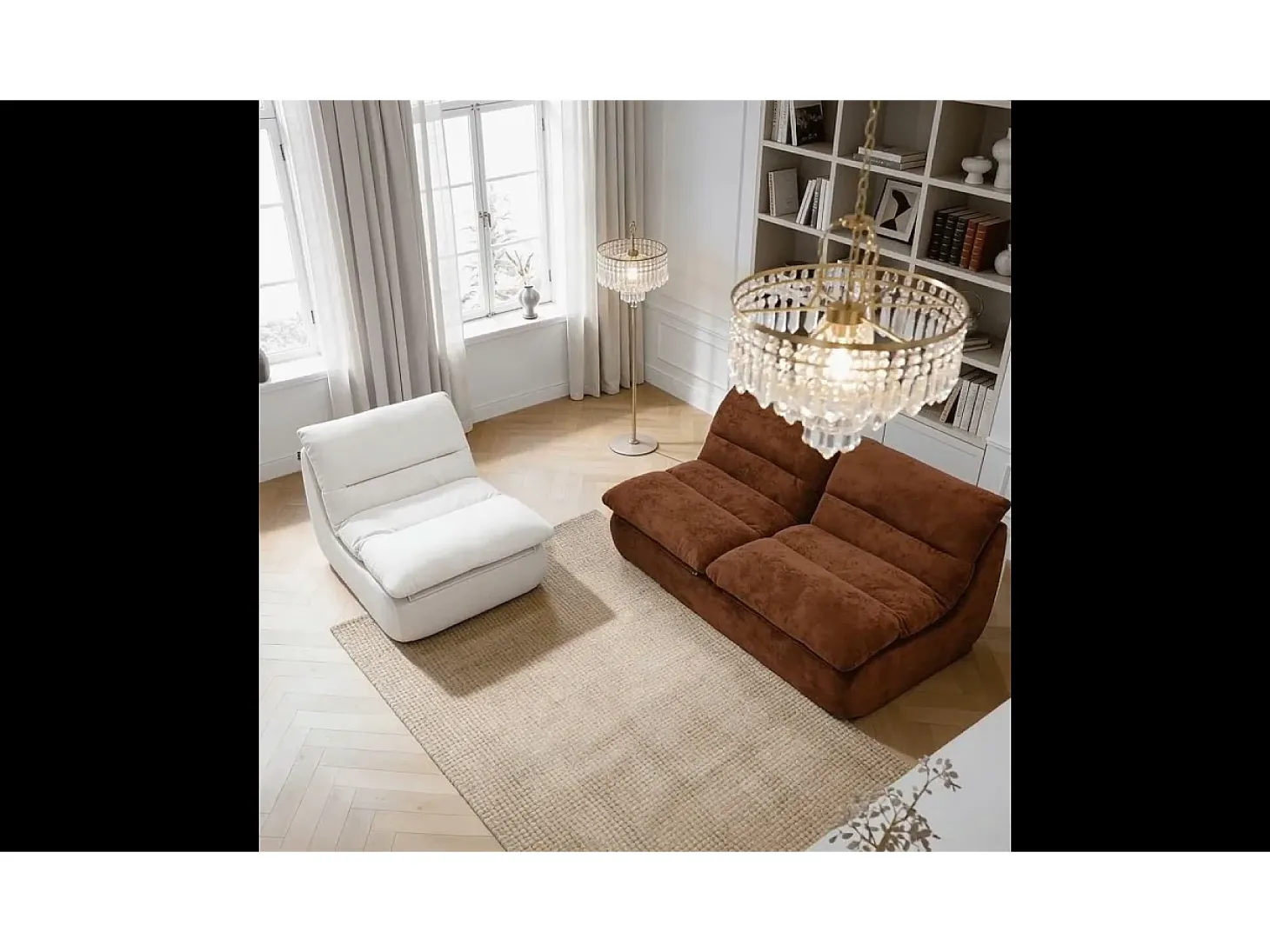 Pack Nuvia Living 3 lugares - chocolate e branco