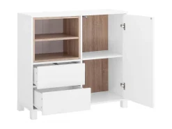 Paco | Cómoda com 1 Porta e 2 Gavetas em Carvalho Branco