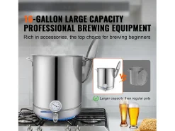 Panela de Fermentação SucceBuy de Aço Inoxidável 60.6L, Fundo Triplo, Panela de Cerveja, Suprimentos para Fabricação de Cerveja Caseira