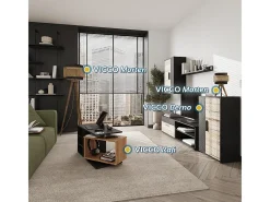 Parede da sala de estar carvalho goldkraft/antracite 140x35.2x38.7 berno