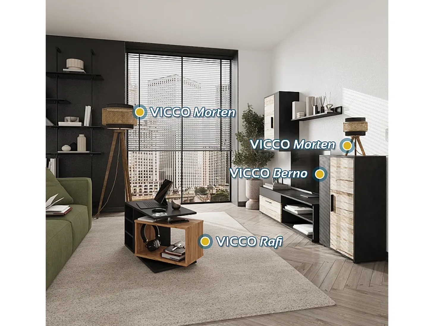 Parede da sala de estar carvalho goldkraft/antracite 140x35.2x38.7 berno