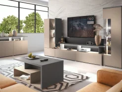 Parede para TV de 270 cm Opio Taupe e Antracite