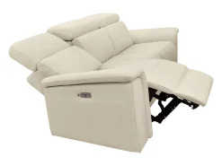 Pareli | Sofá 3 Lugares com Fecho Elétrico em Tecido Areia