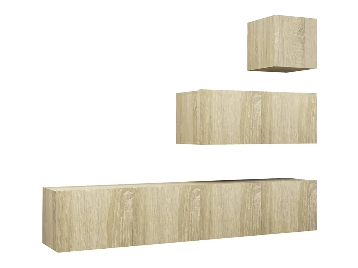 4pcs conjunto de móveis de TV derivados madeira carvalho sonoma PT887244