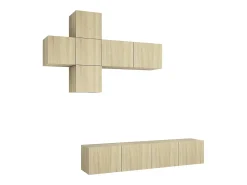 7pcs conjunto de móveis de TV derivados madeira carvalho sonoma PT146607