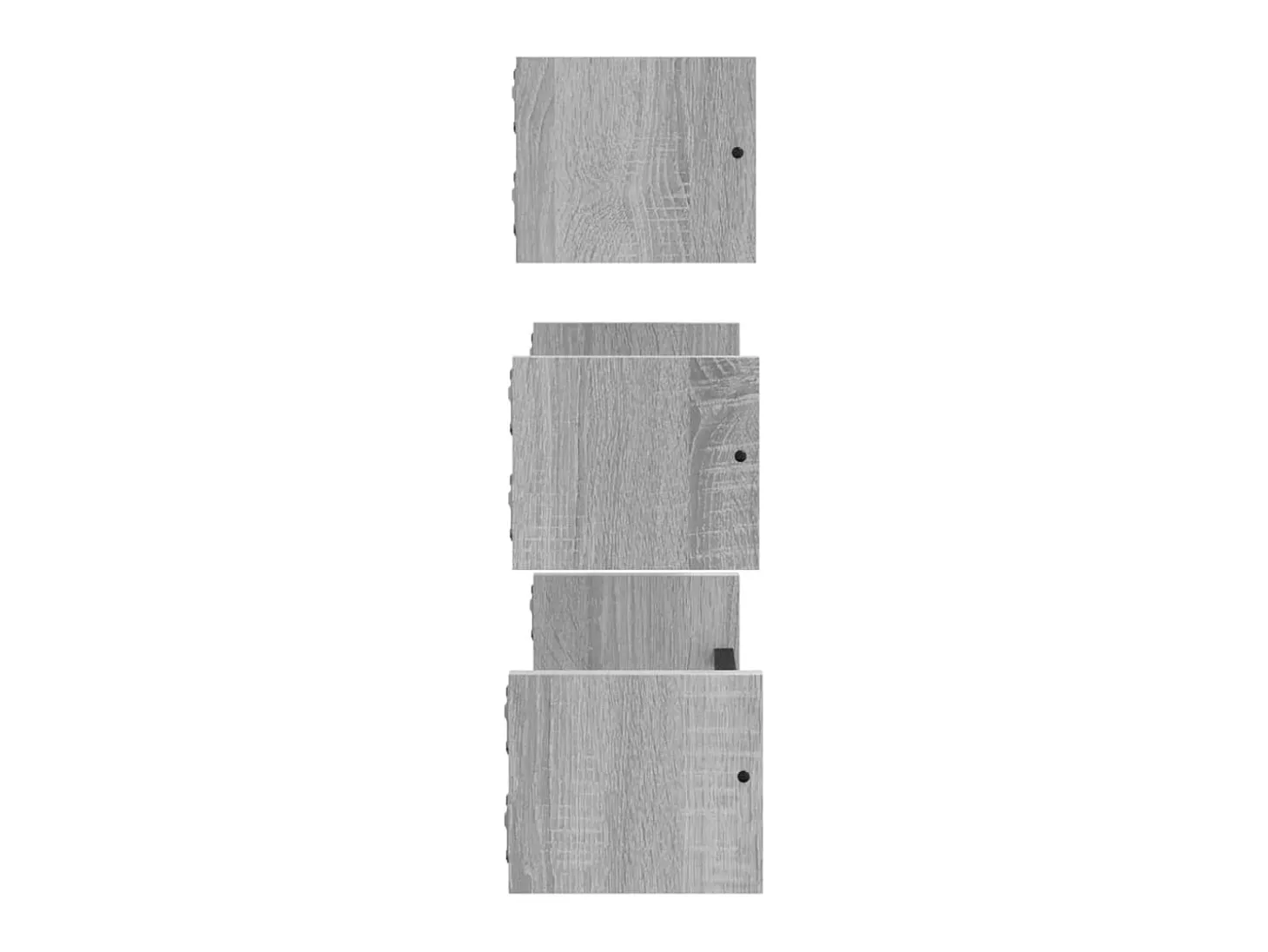 3pcs prateleiras parede c/ barras deriv. madeira cinza sonoma PT660218