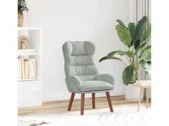 Poltrona | Cadeira de Sala | Cadeira Relaxante Cinzento-claro 69x74x93 cm Veludo SHL246218