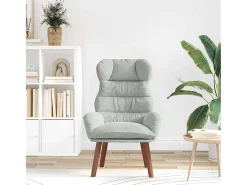 Poltrona | Cadeira de Sala | Cadeira Relaxante Cinzento-claro 69x74x93 cm Veludo SHL246218