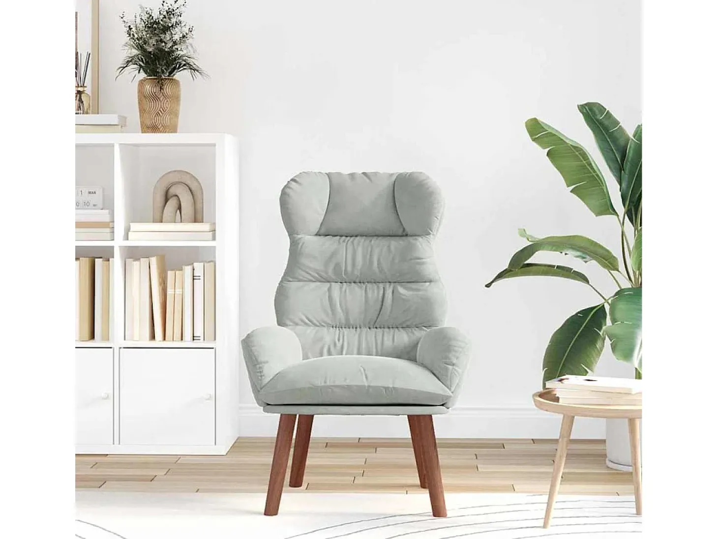 Poltrona | Cadeira de Sala | Cadeira Relaxante Cinzento-claro 69x74x93 cm Veludo SHL246218
