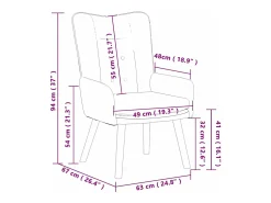 Poltrona | Cadeira de Sala | Cadeira Relaxante Cinzento-claro 63x67x94 cm tecido SHL56460
