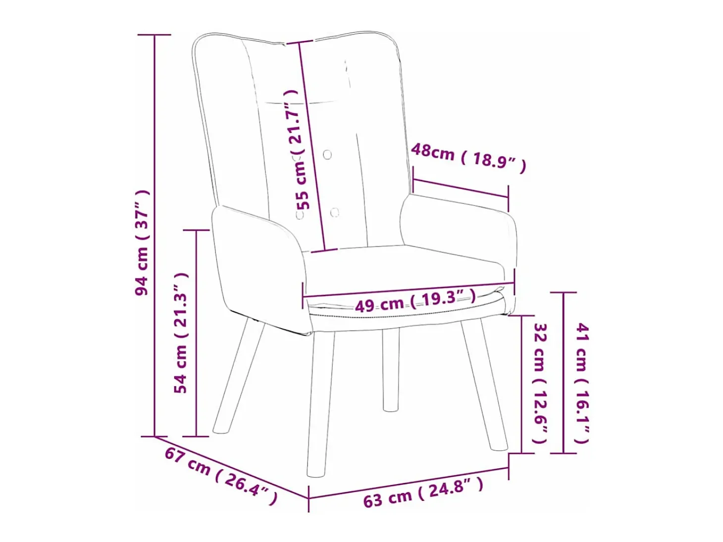Poltrona | Cadeira de Sala | Cadeira Relaxante Cinzento-claro 63x67x94 cm tecido SHL56460