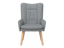 Poltrona | Cadeira de Sala | Cadeira Relaxante Cinzento-claro 63x67x94 cm tecido SHL56460