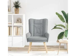 Poltrona | Cadeira de Sala | Cadeira Relaxante Cinzento-claro 63x67x94 cm tecido SHL56460