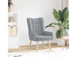 Poltrona | Cadeira de Sala | Cadeira Relaxante Cinzento-claro 63x67x94 cm tecido SHL56460