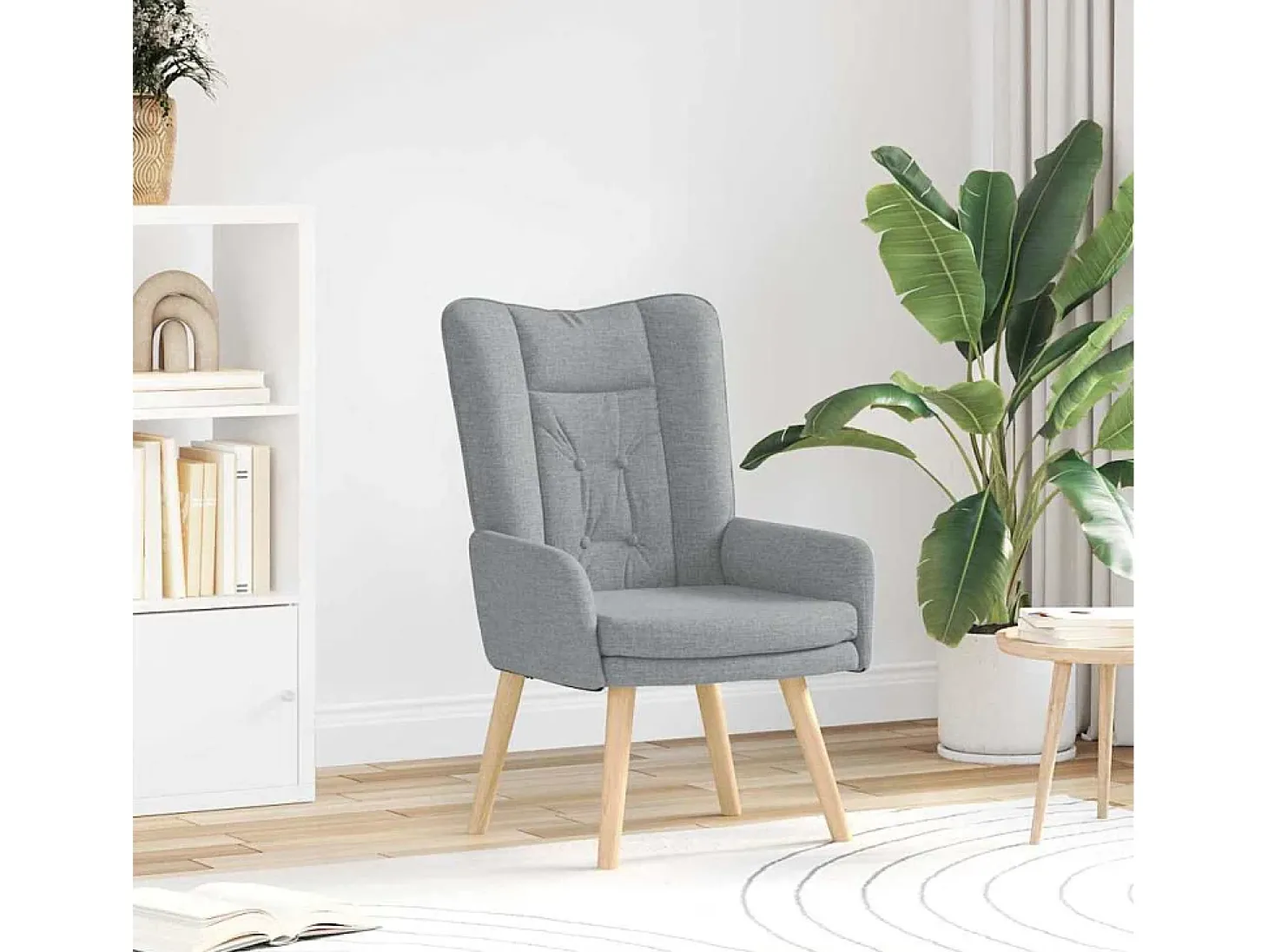 Poltrona | Cadeira de Sala | Cadeira Relaxante Cinzento-claro 63x67x94 cm tecido SHL56460