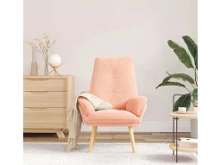 Poltrona | Cadeira de Sala | Cadeira Relaxante Rosa 69x74x93 cm tecido SHL339848