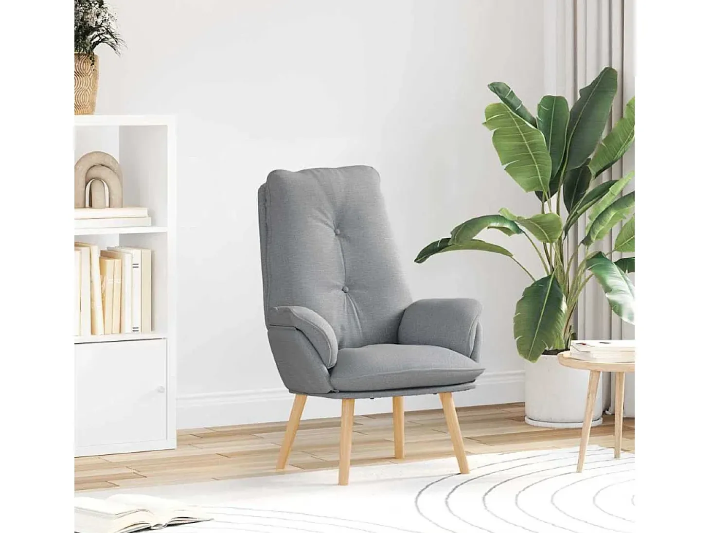 Poltrona | Cadeira de Sala | Cadeira Relaxante Cinzento-claro 69x74x93 cm tecido SHL854155