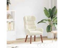 Poltrona | Cadeira de Sala | Cadeira Relaxante Creme 69x74x93 cm Veludo SHL378088