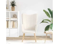 Poltrona | Cadeira de Sala | Cadeira Relaxante Creme 62x67x95.5 cm tecido SHL970215