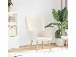 Poltrona | Cadeira de Sala | Cadeira Relaxante Creme 62x67x95.5 cm tecido SHL970215