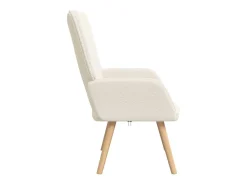Poltrona | Cadeira de Sala | Cadeira Relaxante Creme 62x67x95.5 cm tecido SHL970215