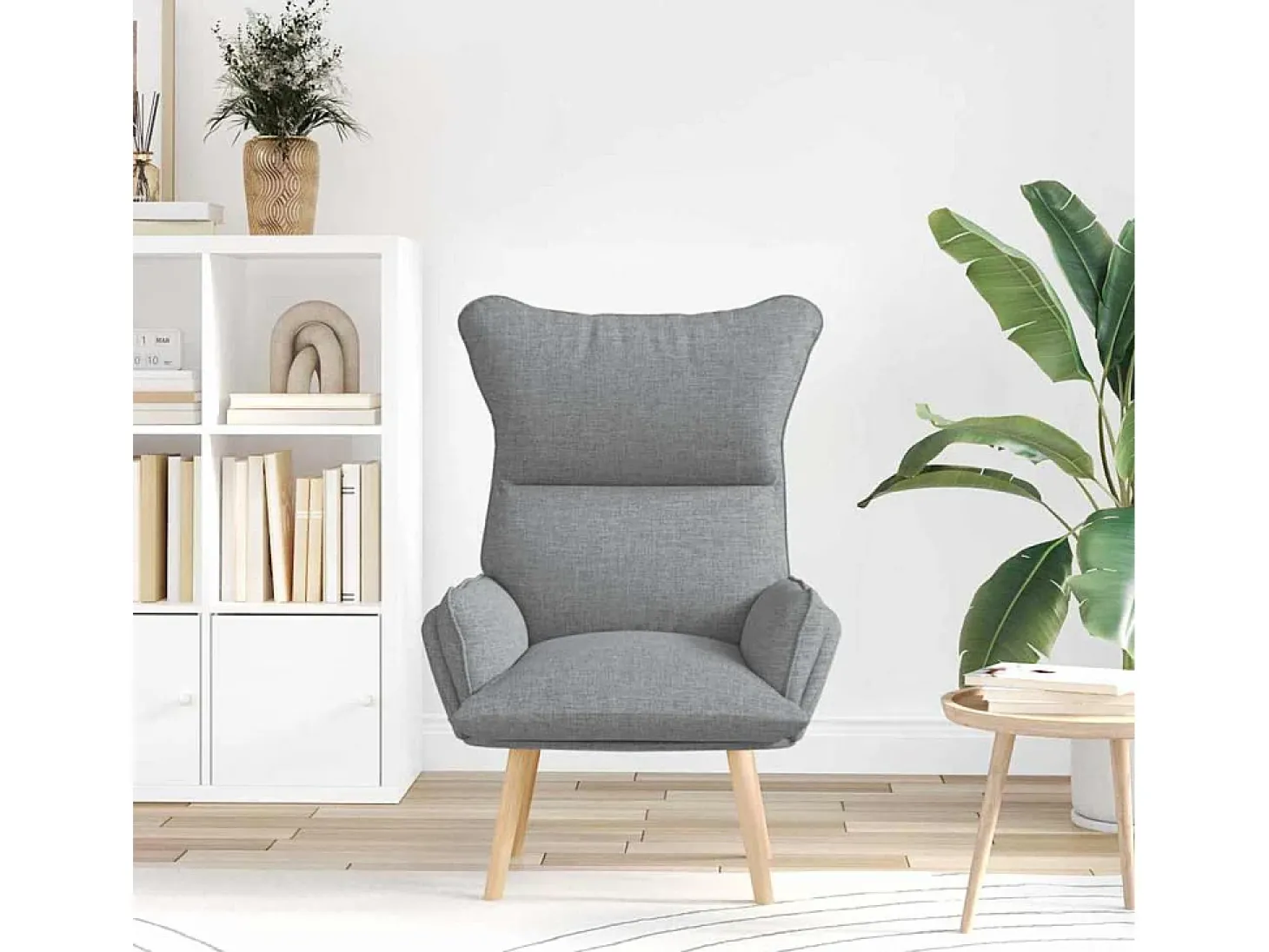 Poltrona | Cadeira de Sala | Cadeira Relaxante Cinzento-claro 69x74x93 cm tecido SHL540806