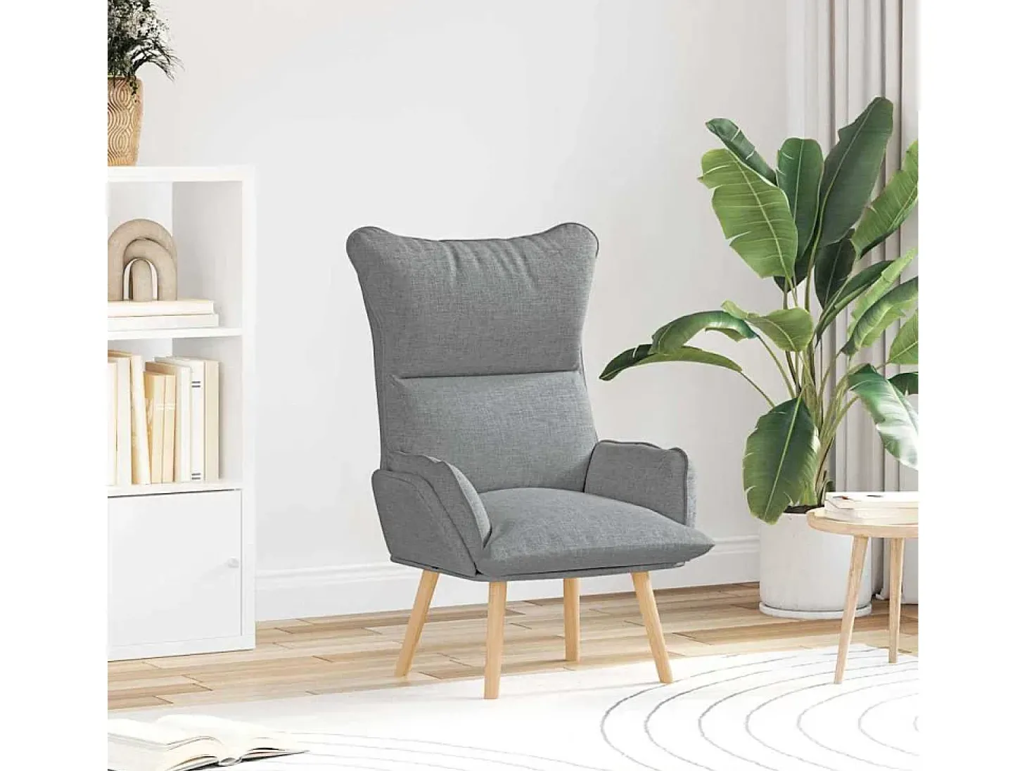 Poltrona | Cadeira de Sala | Cadeira Relaxante Cinzento-claro 69x74x93 cm tecido SHL540806