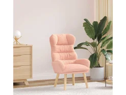 Poltrona | Cadeira de Sala | Cadeira Relaxante Rosa 69x74x93 cm tecido SHL71466