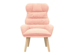 Poltrona | Cadeira de Sala | Cadeira Relaxante Rosa 69x74x93 cm tecido SHL71466