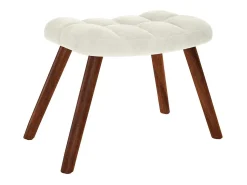 Poltrona | Cadeira de Sala | Cadeira Relaxante com Banco em Veludo Creme SHL101363