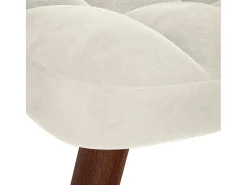 Poltrona | Cadeira de Sala | Cadeira Relaxante com Banco em Veludo Creme SHL101363