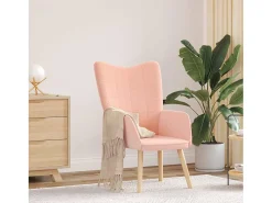 Poltrona | Cadeira de Sala | Cadeira Relaxante Rosa 62x67x95.5 cm tecido SHL182598