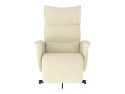 Poltrona | Cadeira Relax | Cadeira reclinável com apoio de pés couro artificial cor creme SHL822435