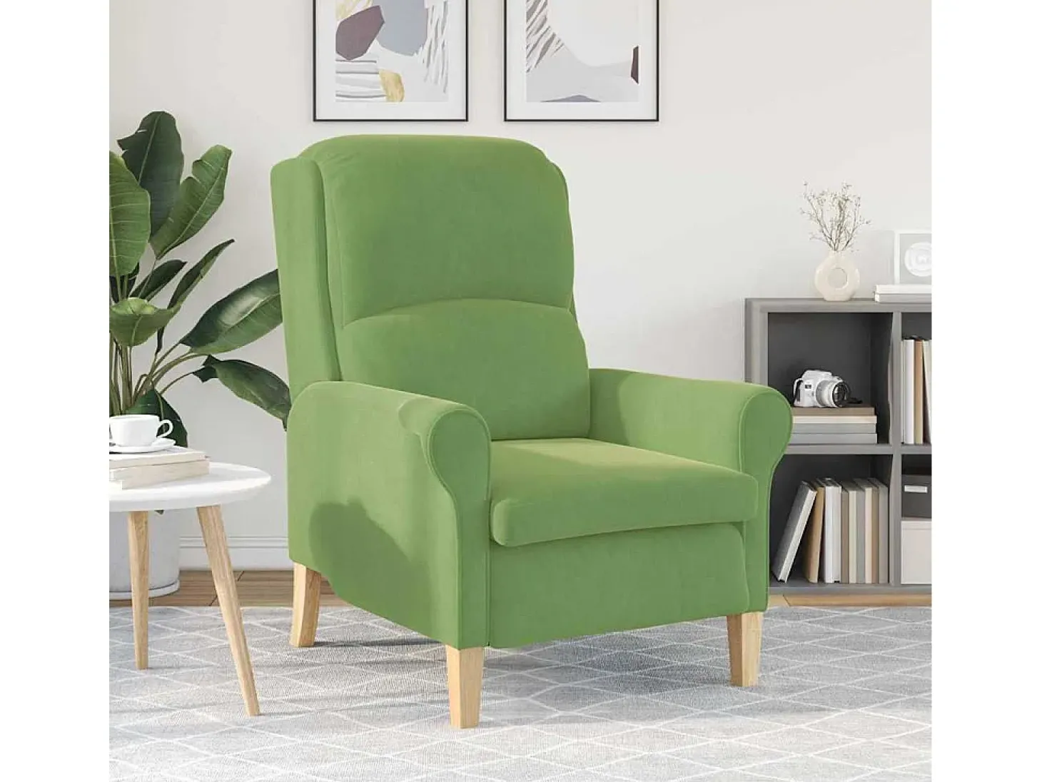 Poltrona | Cadeira Relax | Poltrona Confortável para Sala Verde claro 76x94x102 cm Veludo SHL360737